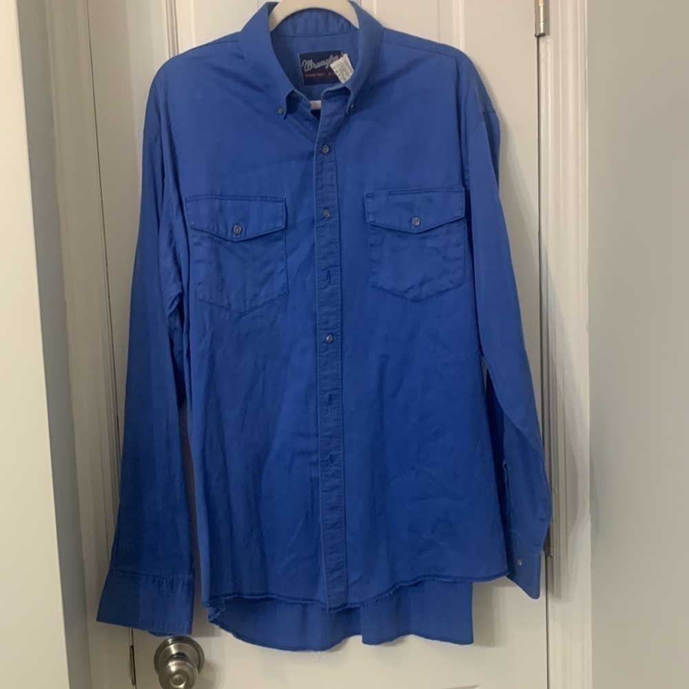 Vintage Wrangler long tail western shirt 17x36 cotton EYC Western dress soft